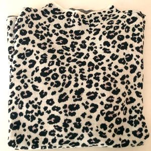 Loft cheetah print mock neck sweater